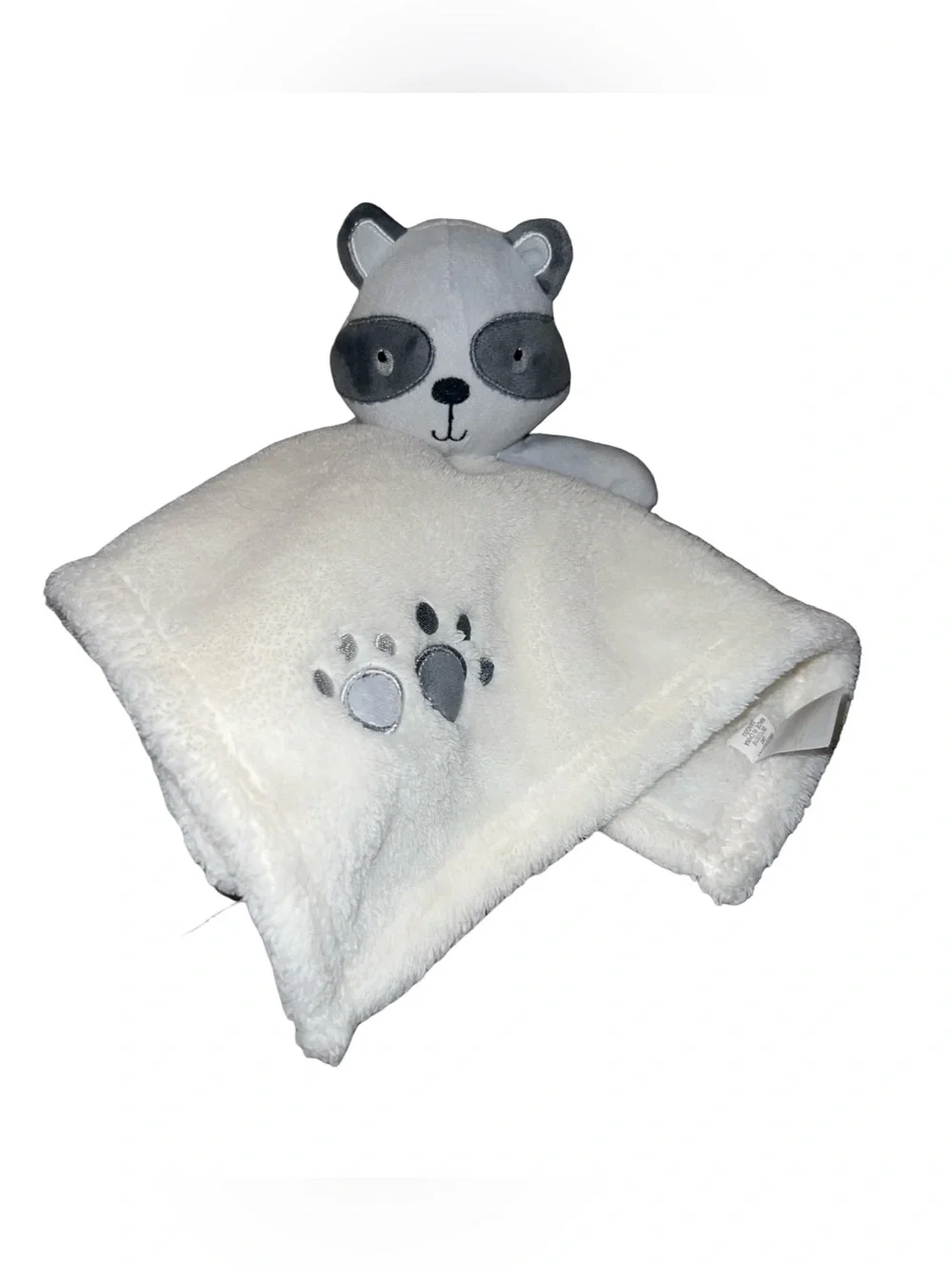 BABY GEAR RACCOON LOVEY CREAM WHITE SECURITY BLANKET STUFFED ANIMAL